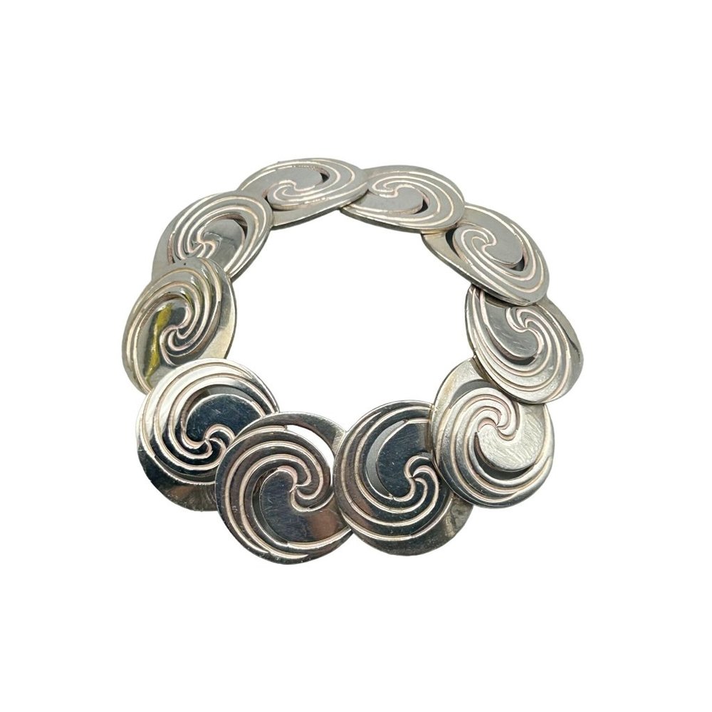 Hector Aguilar Taller Borda Taxco Mexico Signed Bracelet Solid Sterling Silver